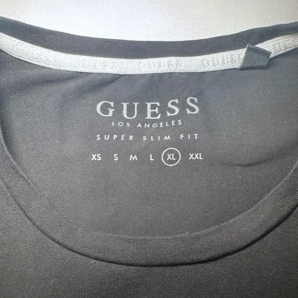 Guess Los Angeles Super Slim Fit Black Graphic T-Shirt Mens XL Logo Tee - Picture 3 of 9